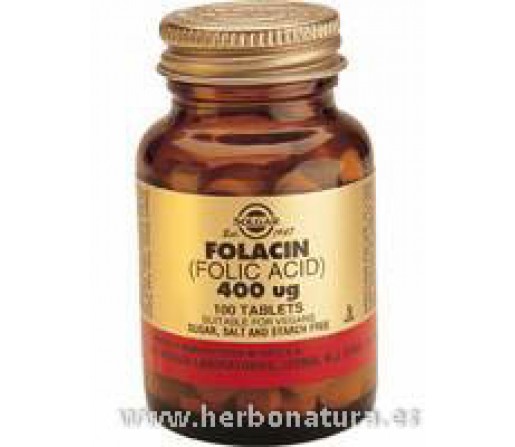 Folacín Acido Fólico 400 μg 100 Comprimidos SOLGAR