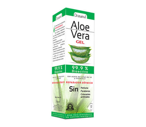 Gel Aloe Vera 99,9% Bioactivo con árbol de te y vitamina E 200ml. DRASANVI