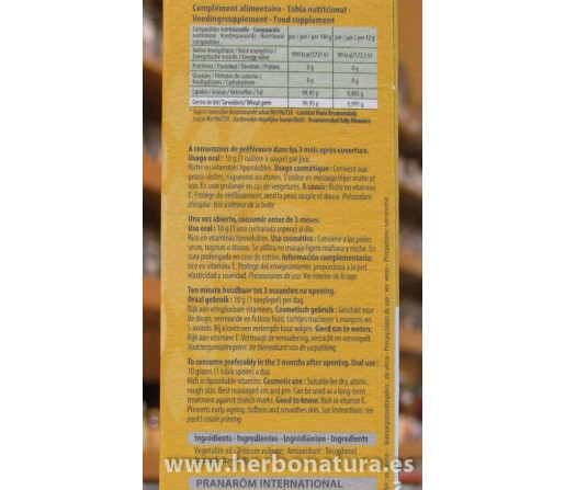 Aceite Virgen Germen de Trigo (Triticum vulgare) 50ml. PRANAROM