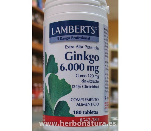 Ginkgo Extra Alta Potencia 6000mg. 180 comprimidos LAMBERTS