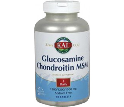 Glucosamina Condroitina MSM, Glucosamine Chondrotin 90 comprimidos Kal SOLARAY