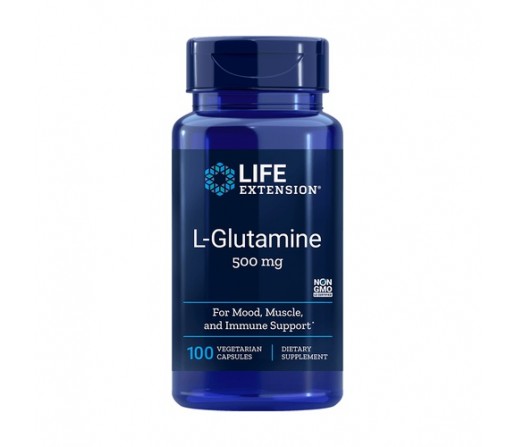 L-Glutamina, Glutamine 500 mg 100 cápsulas LIFEEXTENSION