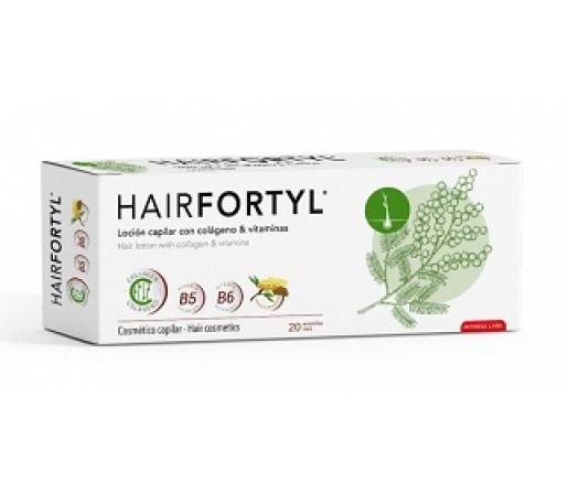 Hairfortyl, loción capilar con colágeno y vitaminas 20 ampollas INTERSA