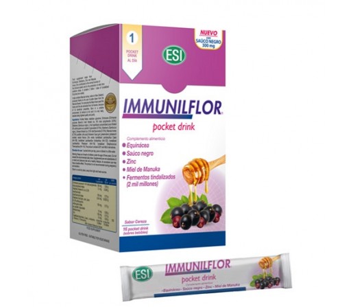 Immunilflor, Equinacea, zinc, Fermentos Lácticos, Manuka... 16 sobres bebibles ESI TREPADIET