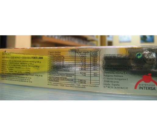Jalea Real Forte 2000mg. Bipole 20 ampollas INTERSA