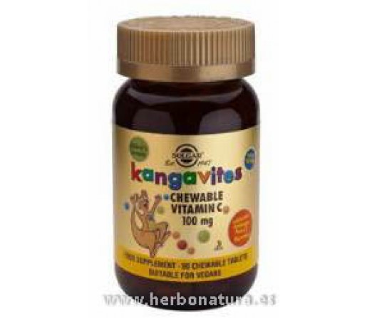 Kangavites Vitamina C 100 mg 90 Comprimidos masticables SOLGAR