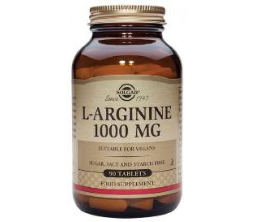 L-arginina 1000mg Aminoácido 90 comprimidos SOLGAR
