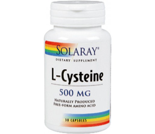 L-Cisteína, 500mg forma libre Cysteine 30 cápsulas SOLARAY