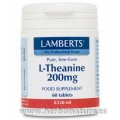 L-Teanina 200 mg Theanine Calmante, Relajante 60 comprimidos LAMBERTS