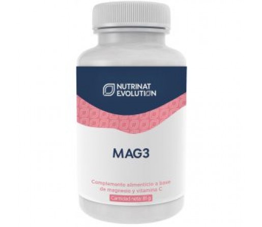 Mag3, Bisglicinato, Malato y Ascorbato de Magnesio con Vitamina C 90 cápsulas NUTRINAT EVOLUTION