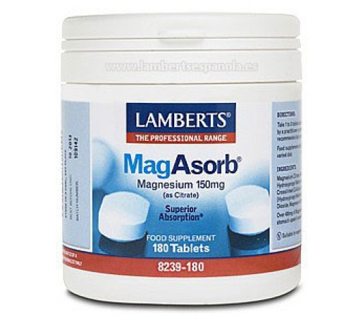 Magnesio MagAsorb Citrato de magnesio 180 comprimidos LAMBERTS
