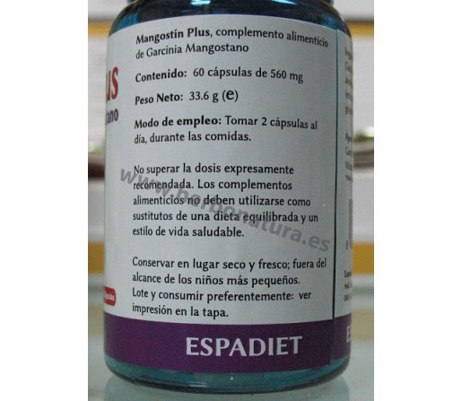 Mangostín Plus Garcinia Mangostano y B6 60 cápsulas ESPADIET