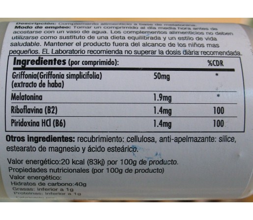 Melatonina Acción retardada 1,9mg. con 5-HTP 60 comprimidos KAL