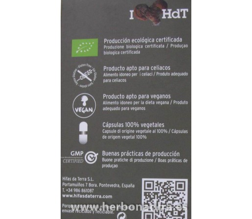 Mico-Leo Melena de León HdT Ecológico (Hericium erinaceus) 70 cápsulas HIFAS DA TERRA