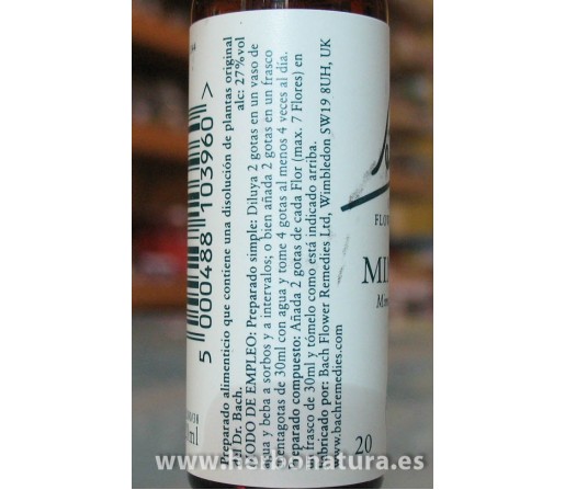 Mimulus Bach Flores originales 20ml. BACH ORIGINAL