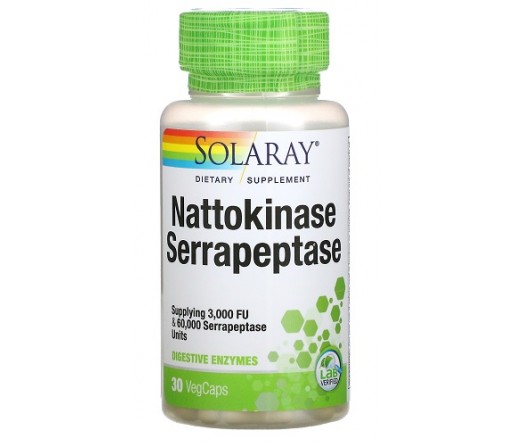 Nattokinase Natokinasa Enzima fibrinolítica del Natto 30 cápsulas SOLARAY