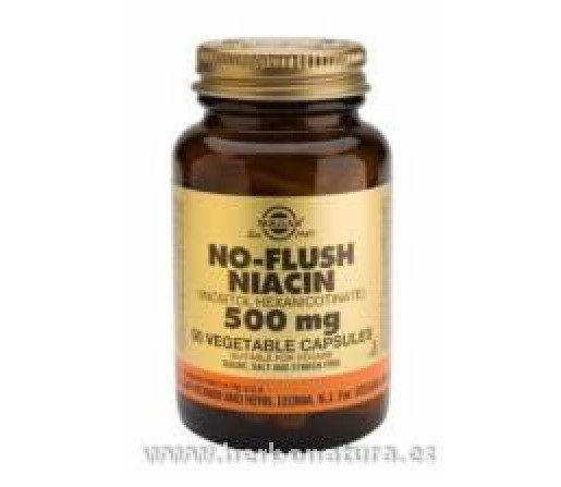 Niacina Vitamina B3 (No Ruborizante) 500 mg 50 Cápsulas vegetales SOLGAR