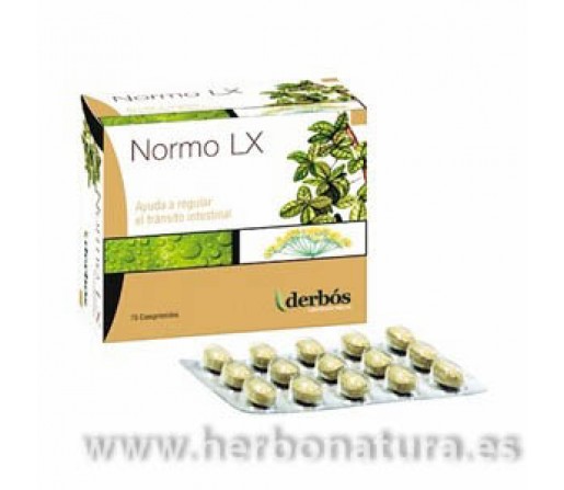 Normo LX ayuda a regular el tránsito intestinal Sen, Aloe, Hinojo 75 comprimidos DHERBOS