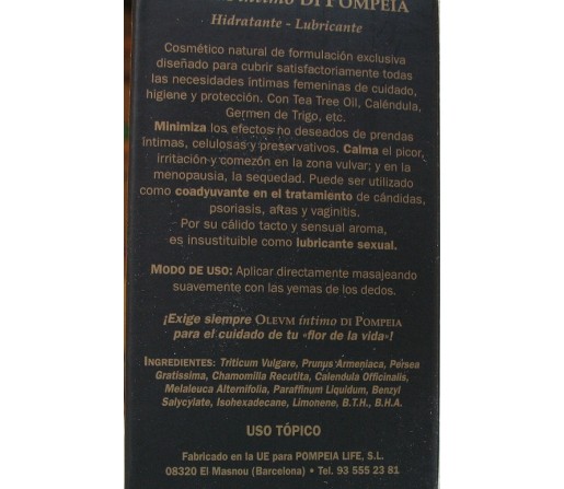 50ml Oleum Íntimo de Pompeia Lubricante Protector Higiene Sexual - POMPEIA