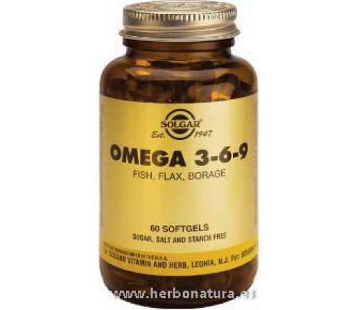 Omega 3-6-9 Pescado, lino, borraja 60 Cápsulas blandas SOLGAR