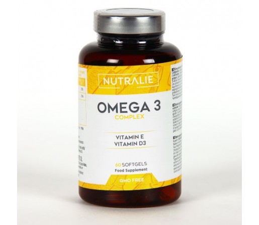 Omega 3 Complex con D3 y Vitamina E 60 perlas NUTRALIE