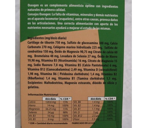 Oseogen Alimento Articular 72 cápsulas DRASANVI