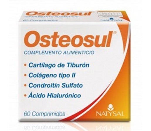 Osteosul Cartilago de Tiburón, Colágeno tipo II, Condroitin, Acido Hialurónico 60 comprimidos NATYSAL