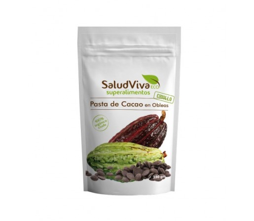 Pasta de Cacao Obleas Cruda y Ecológica  250gr. SALUD VIVA