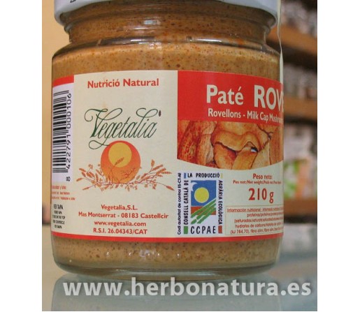 Paté Rovellons Ecológico VEGETALIA 210gr.