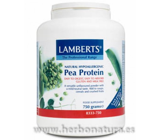 Pea Protein, Proteina de Guisante. Libre de Soja, Gluten, Huevo y Lacteos 750gr. LAMBERTS