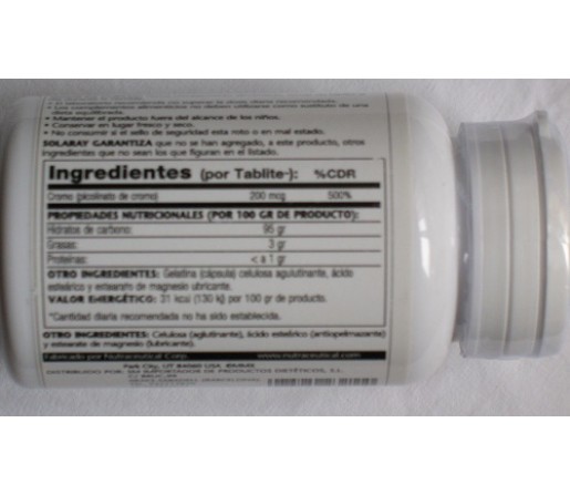 Picolinato de Cromo 50 comprimidos SOLARAY