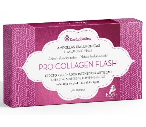 Pro Collagen Flash, Ampollas hialurónico efecto rellenador, 7 ampollas ESENTIAL AROMS