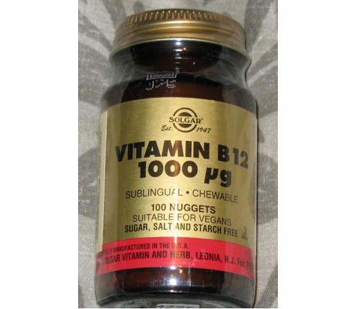 Vitamina B12 1000 μg (Cianocobalamina) 250 Comprimidos masticables SOLGAR