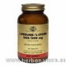 L-Prolina / L-Lisina 500 / 500 mg 90 Comprimidos SOLGAR en Herbonatura.es