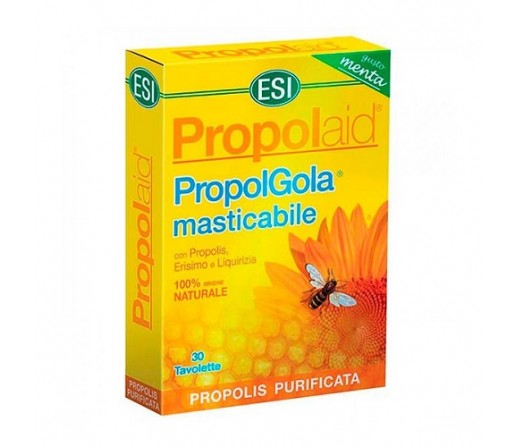 Propolgola, Propolaid con menta, Propoleo, Erisimo, Regaliz 30 comprimidos masticables ESI