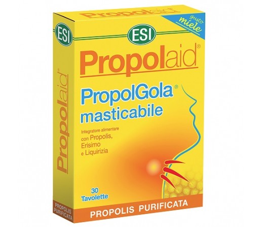 Propolgola, Propolaid con miel, Propoleo, Erisimo, Regaliz 30 comprimidos masticables ESI