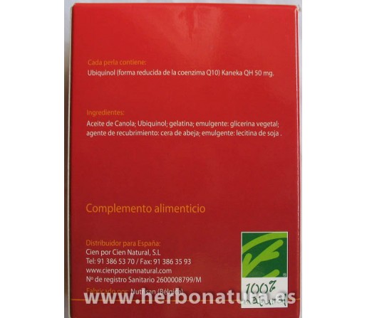 Quinol 10 Ubiquinol 50mg. 60 capsulas 100% NATURAL