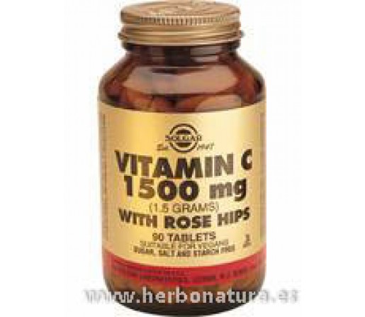 Rose Hips C Vitamina C con escaramujo 1500 mg 90 Comprimidos SOLGAR