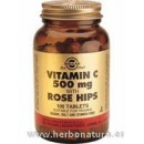 Rose Hips C, Vitamina C con escaramujo 500 mg 100Comprimidos SOLGAR