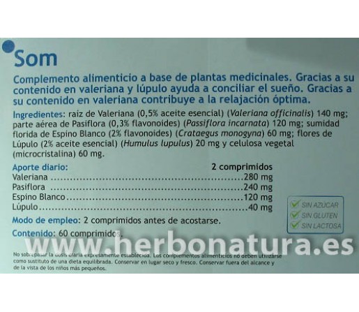 Som Fitotablet Complex (descanso y relajación) 60 comprimidos ELADIET