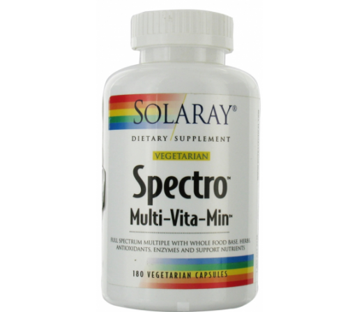 Spectro Multi-Vita-Min formula Vegetariana multinutriente 180 cápsulas SOLARAY