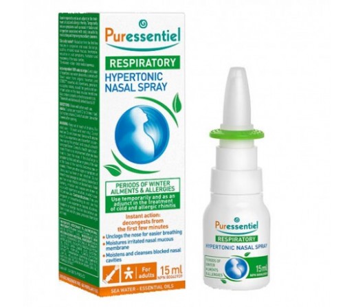 Spray Nasal Hipertónico Resp Ok con aceites esenciales y agua marina 15ml. PURESSENTIEL