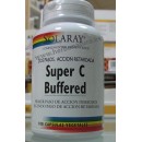 Super C Buffered Vitamina C 100 cápsulas vegetales Acción retardada en dos pasos SOLARAY