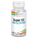 Super D3, Vitamina D3 4000UI (100µg) Colecalciferol. 100 perlas SOLARAY en Herbonatura.es