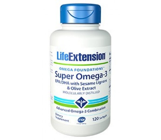 Super Omega 3 EPA, DHA con Lignanos de Sesamo 120 perlas LIFEEXTENSION