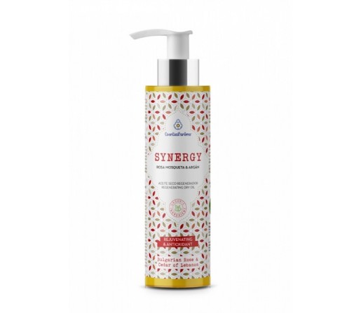 Synergy Aceite Seco Rosa Mosqueta y Argán con Rosa de Bulgaria y Cedro 125ml. Esential Aroms INTERSA
