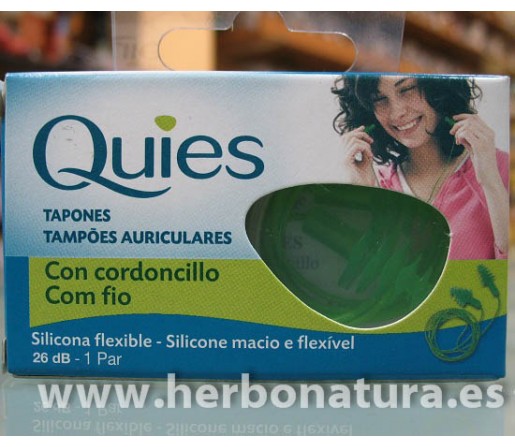 Tapones Quies de Silicona Flexible con Cordoncillo 1 par QUIES.