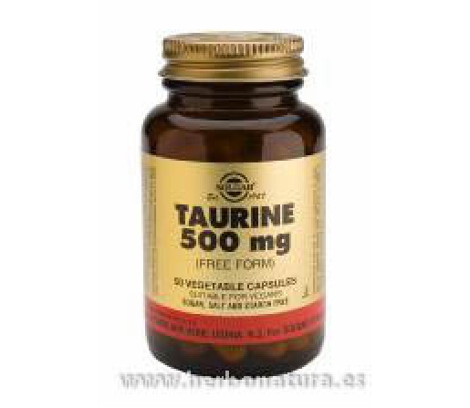 Taurina 500 mg 50 Cápsulas vegetales SOLGAR
