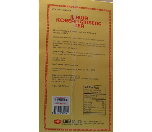 Té de Ginseng IL HWA de 6 años 100 sobres TONGIL