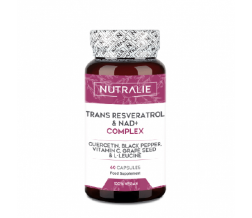 Trans - Resveratrol con NAD Complex con Quercitina, L- Leucina, Pimienta Negra... 60 cápsulas NUTRALIE